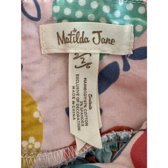 Matilda Jane Wonderment Bike Path Knot Dress Sleeveless Blue Pink Green Apple 2 - Picture 6 of 9